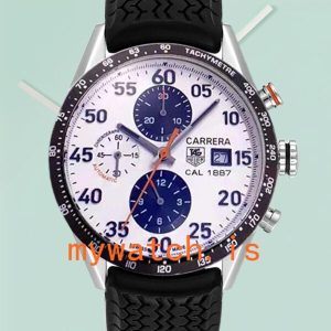 Tag Heuer Carrera Mens 43mm CarreraWAR009 Silver-tone White Dial: A Timeless Masterpiece