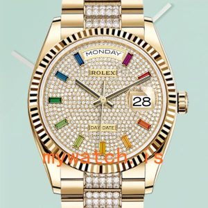Rolex Day-Date m128238-0052 Mens 36mm Gold-tone Automatic: Genuine vs. Replica