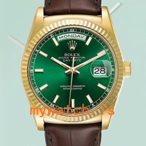 Rolex Day-Date Mens m118138-0030 36mm Leather Strap Gold-tone: A Timeless Masterpiece
