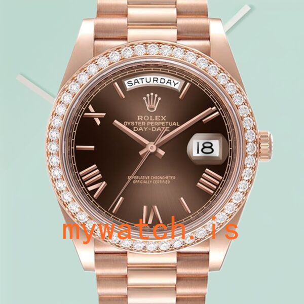 Rolex Day-Date m228345rbr-0009 40mm Mens Brown Dial Rose Gold-tone: Genuine vs. Replica