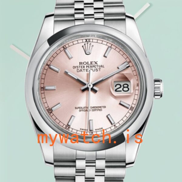 Rolex Datejust Mens 116200PSJ 36mm Automatic Pink Dial: Genuine vs. Replica