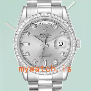 Rolex Day-Date 36mm Mens 118346 Silver-tone Automatic: A Timeless Masterpiece
